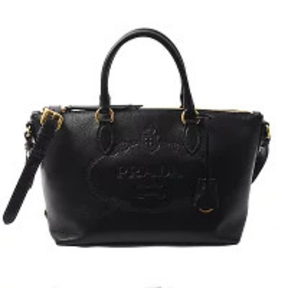 Prada Shoulder Bag Calfskin Black